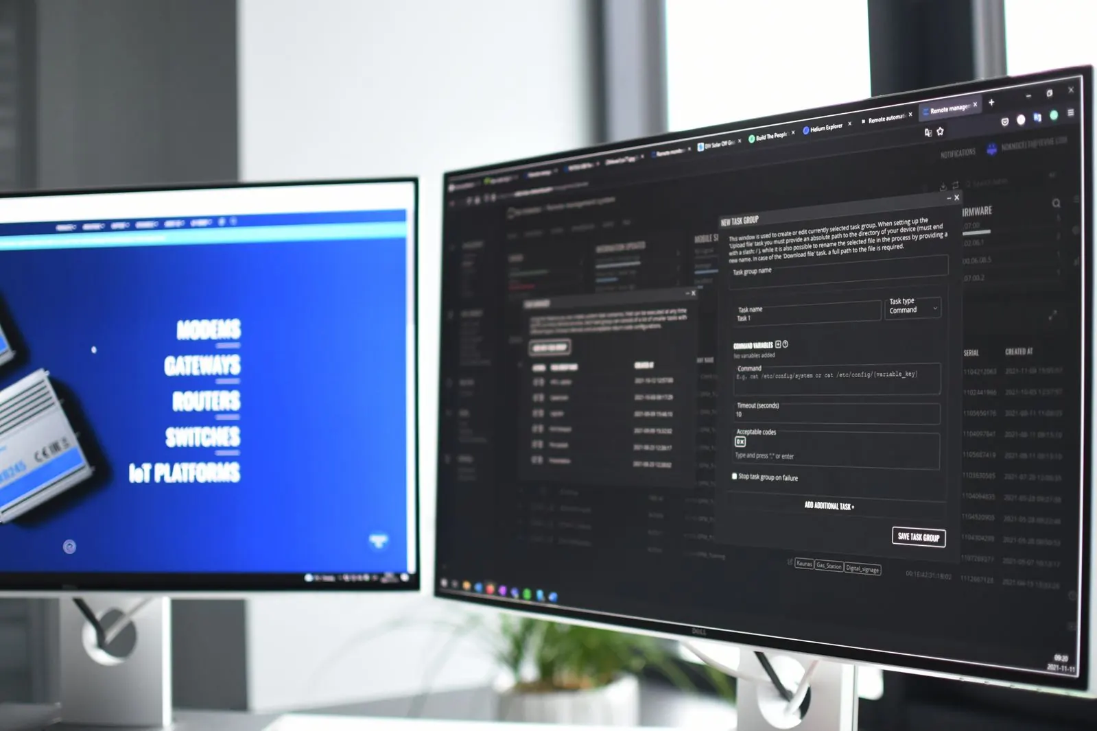 LandSure sensor network in operation - live monitoring across multiple screens