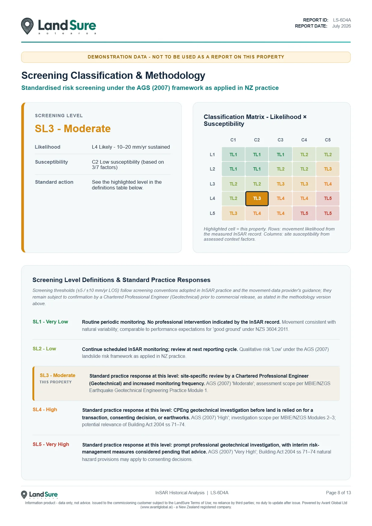 Report page 8 - screening classification and methodology